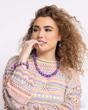 Load image into Gallery viewer, $16 SET: Plentiful Pearls - Purple necklace plus matching bracelet E007