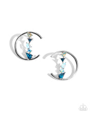 Load image into Gallery viewer, Pronged Patchwork - Blue post earring A019