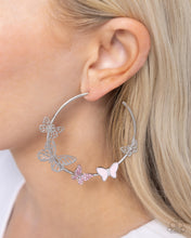 Load image into Gallery viewer, Aerial Allegiance - Pink hoop earring D075