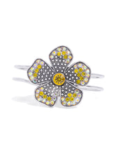 Load image into Gallery viewer, Bedazzled Bloom - Yellow hinge bracelet G039