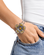 Load image into Gallery viewer, Bedazzled Bloom - Yellow hinge bracelet G039
