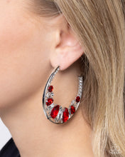Load image into Gallery viewer, Refined Rewind - Red hoop earring D043