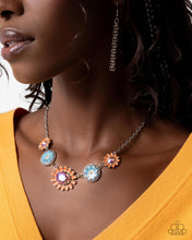 Load image into Gallery viewer, Floral Facade - Orange necklace D042