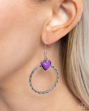 Load image into Gallery viewer, Heart Holiday - Purple earring G032