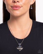 Load image into Gallery viewer, Anchored Accent - Blue necklace 1681