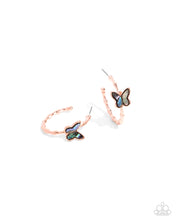 Load image into Gallery viewer, Butterfly Beginning - Copper hoop earring E069