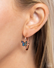 Load image into Gallery viewer, Butterfly Beginning - Copper hoop earring E069