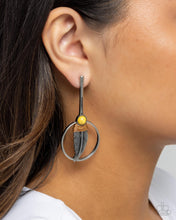 Load image into Gallery viewer, Feathered Future - Yellow earring D071
