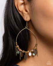 Load image into Gallery viewer, Feathered Fringe - Brass earring E033