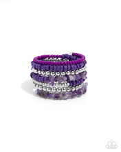 Load image into Gallery viewer, Plentiful Pizzazz - Purple coil bracelet E027