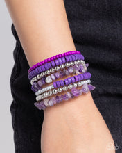 Load image into Gallery viewer, Plentiful Pizzazz - Purple coil bracelet E027