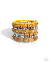 Load image into Gallery viewer, Plentiful Pizzazz - Yellow coil bracelet D004