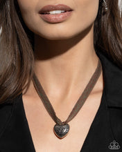 Load image into Gallery viewer, $16 SET: Fabricated Finesse - brown necklace plus earring BOX 6