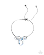 Load image into Gallery viewer, $16 SET: Bombshell Bow - Blue necklace + Bracelet B097