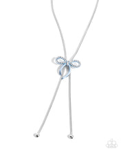 Load image into Gallery viewer, $16 SET: Bombshell Bow - Blue necklace + Bracelet B097