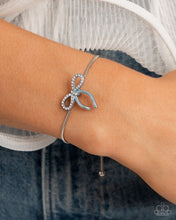 Load image into Gallery viewer, $16 SET: Bombshell Bow - Blue necklace + Bracelet B097