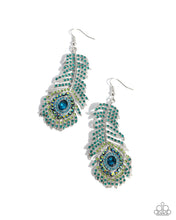 Load image into Gallery viewer, Prized Peacock - Green earring AUG 2025 LOP E095