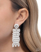 Load image into Gallery viewer, Bridal Beading - White post earring G049