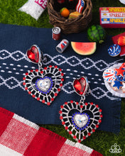 Load image into Gallery viewer, Patriotic Pattern - Multi clip-on earring C003