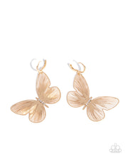 Load image into Gallery viewer, Fluttering Folk - Gold hinge hoop earring D005
