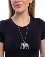 Load image into Gallery viewer, Educated Elephant - Purple necklace A072