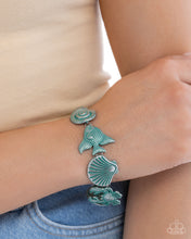 Load image into Gallery viewer, $16 SET: Coastal Shelf - Blue necklace + bracelet D033