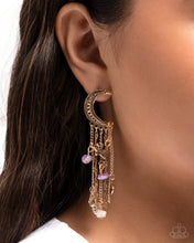 Load image into Gallery viewer, Crescent Call - Purple post earring BOX 18