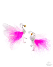 Load image into Gallery viewer, Feathered Flamingo - Pink post earring A023