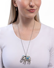 Load image into Gallery viewer, Educated Elephant - Blue necklace E081