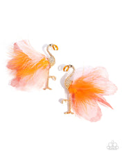 Load image into Gallery viewer, Feathered Flamingo - Orange earring E041