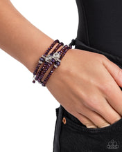 Load image into Gallery viewer, Sensible Shimmer - Purple coil bracelet A008