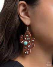 Load image into Gallery viewer, Cactus Cache - Brown earring A014