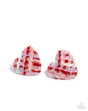 Load image into Gallery viewer, Sweetheart Stitching - Pink post earring D056