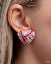 Load image into Gallery viewer, Sweetheart Stitching - Pink post earring D056