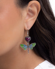 Load image into Gallery viewer, Dragonfly Devotion - Purple earring D054