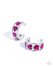 Load image into Gallery viewer, Heartfelt Homage - Pink hoop earring A084