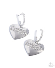 Load image into Gallery viewer, Shimmery Spotter - White hoop earring F024