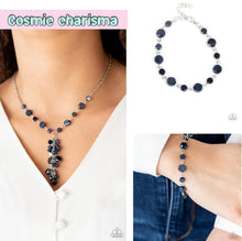 Load image into Gallery viewer, Cosmic Charisma - Blue necklace plus matching bracelet Colorfully Cosmic - Blue 782