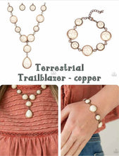 Load image into Gallery viewer, Terrestrial Trailblazer - copper necklace plus matching Turn Up The Terra - Copper bracelet 2202/2195