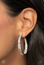 Load image into Gallery viewer, GLITZY By Association - white hoop earring 876