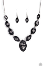 Load image into Gallery viewer, Pressed Flowers - Black necklace D008