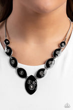 Load image into Gallery viewer, Pressed Flowers - Black necklace D008