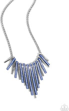 Load image into Gallery viewer, $16 SET: Fashionable Fringe - Blue necklace + hinge bracelet D011