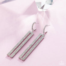 Load image into Gallery viewer, Elongated Ease - White hoop earring Jan 2026 LOP B034