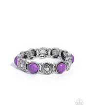 Load image into Gallery viewer, Stamped Stones - Purple bracelet F102