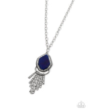 Load image into Gallery viewer, Stamped Statement - Blue Necklace G033