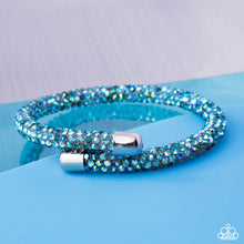 Load image into Gallery viewer, Roll Out The Glitz - Blue coil bracelet PINK DIAMOND EXCLUSIVE UP