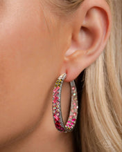 Load image into Gallery viewer, GLITZY By Association - Multi hoop earring PINK DIAMOND EXCLUSIVE G026