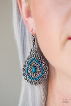 Load image into Gallery viewer, Carnival Courtesan - blue earring F060