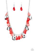 Load image into Gallery viewer, Hurricane Season - Red silver necklace 601